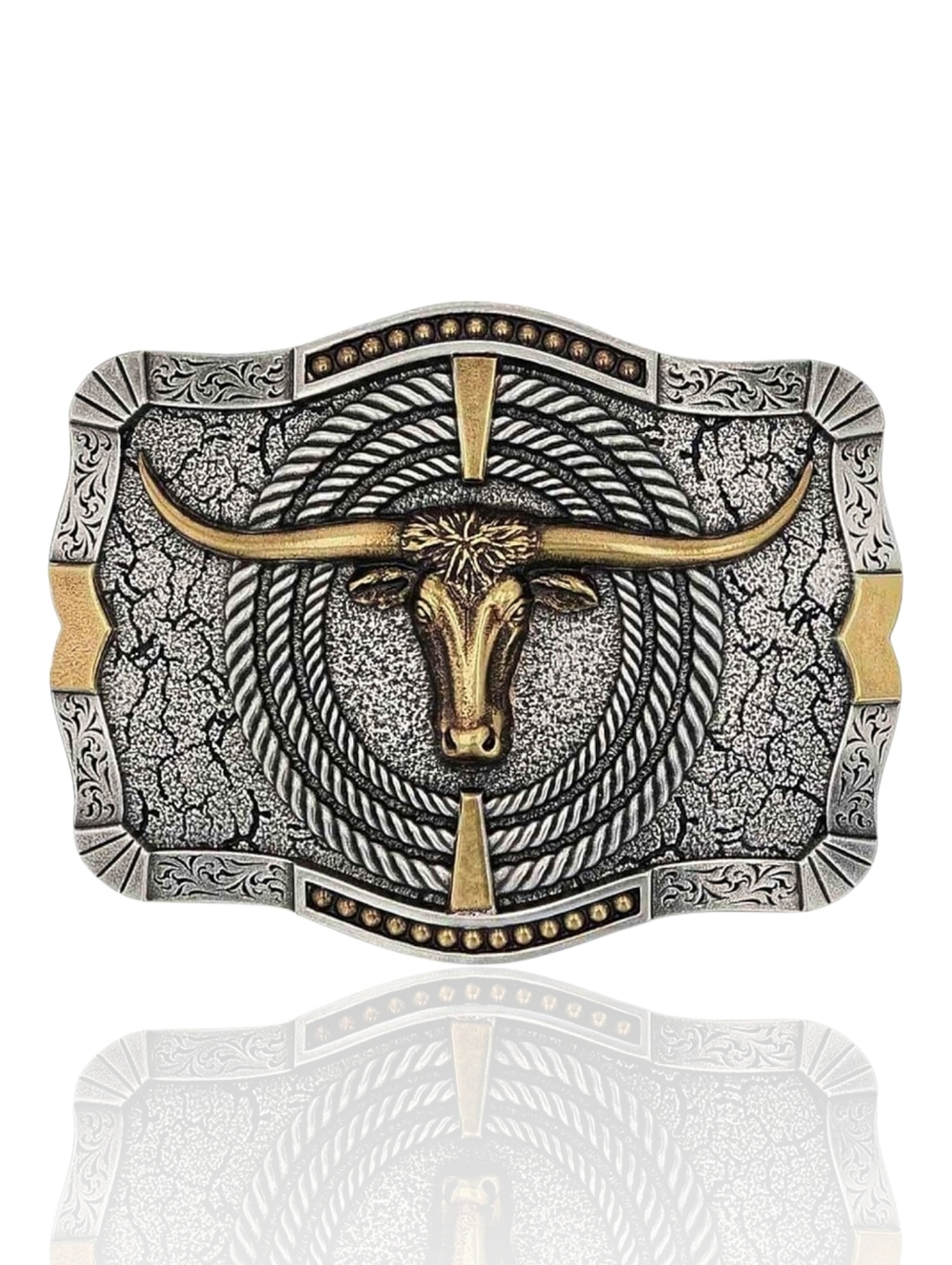Montana Silversmiths Mens Roping Ready‎ Longhorn Attitude Belt Buckle NEW!